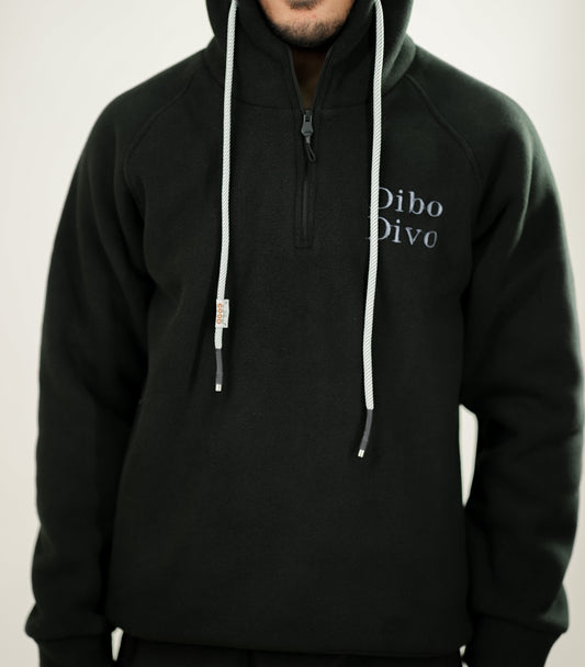 Black Dibo Divo Half-zip Hoodie