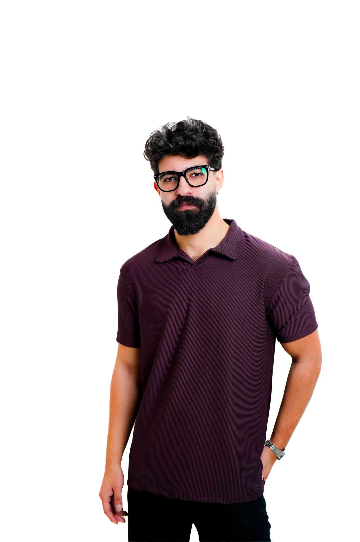 Burgundy Dibo Striped Polo