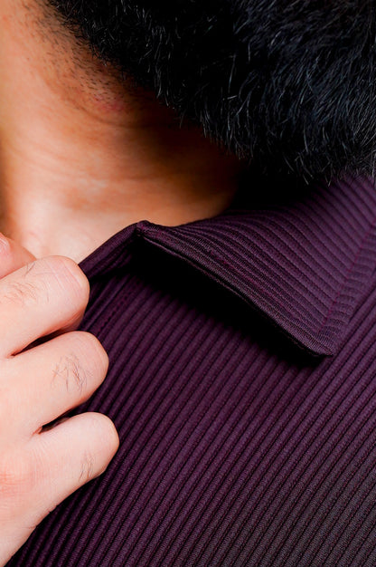 Burgundy Dibo Striped Polo