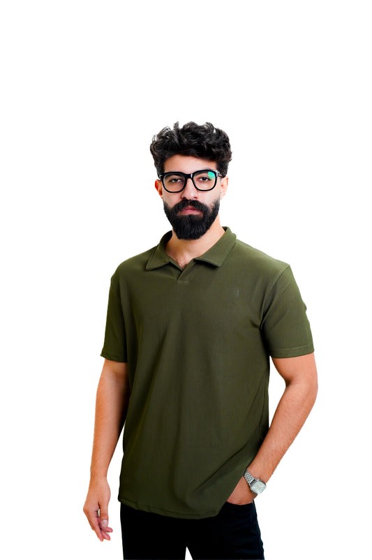 Olive Dibo Striped Polo