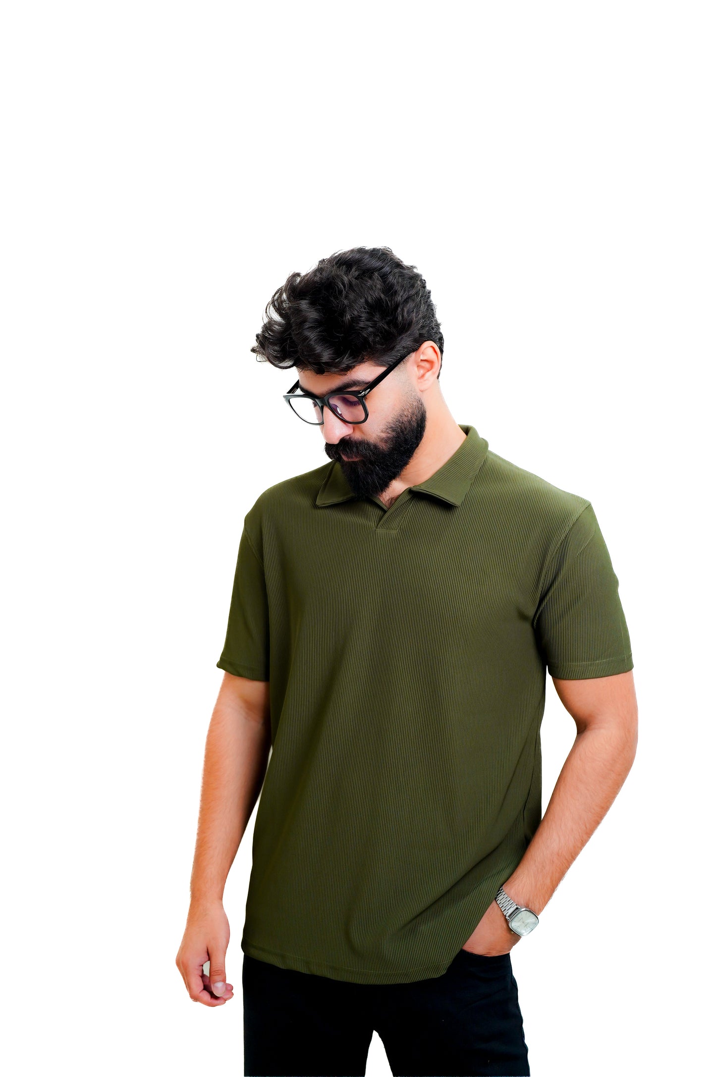 Olive Dibo Striped Polo
