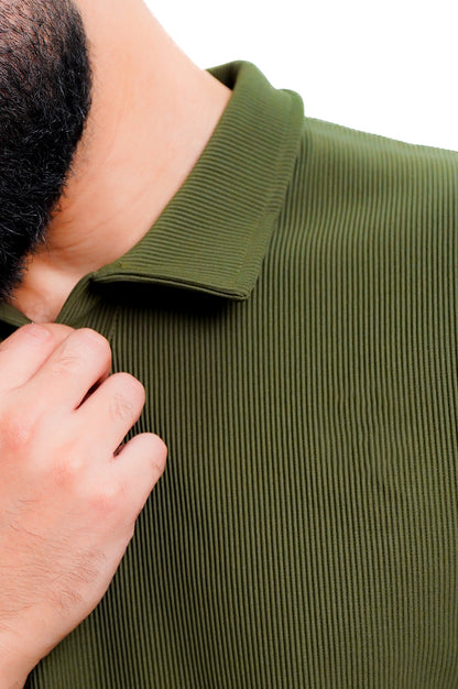 Olive Dibo Striped Polo