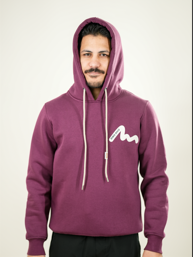 Burgundy Dibo Divo Wave Mark Hoodie